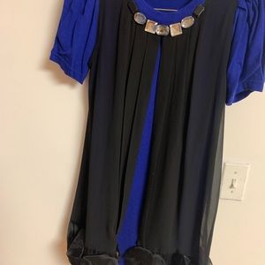 Plastic island dress shirt blue part wool